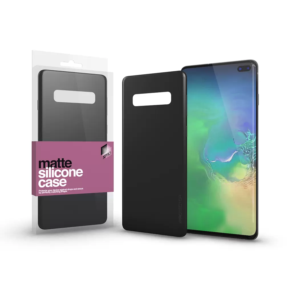 XPRO™ Szilikon matte tok ultravékony fekete Samsung Galaxy S10+ készülékhez
