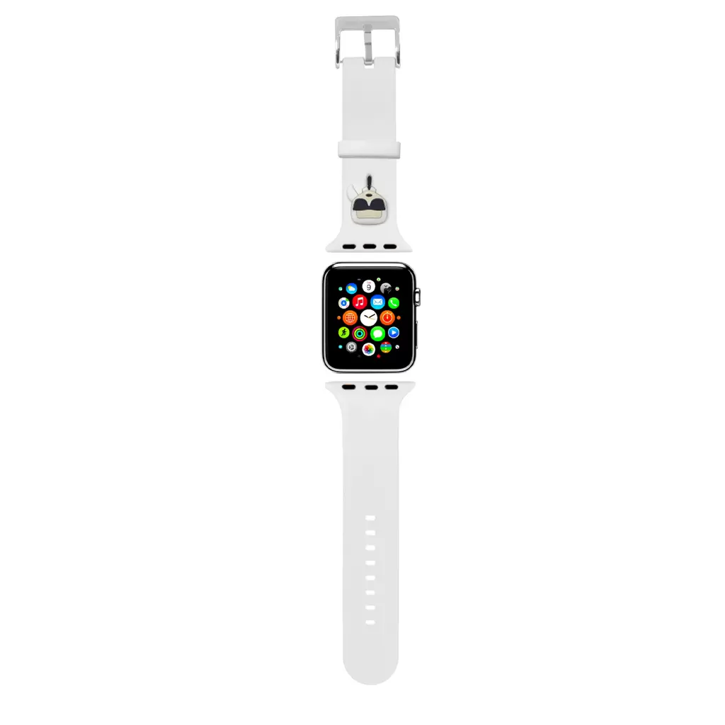 Karl Lagerfeld óraszíj fehér KLAWMSLKW Apple Watch 38mm / 40mm / 41mm / 42mm (S10) készülékhez