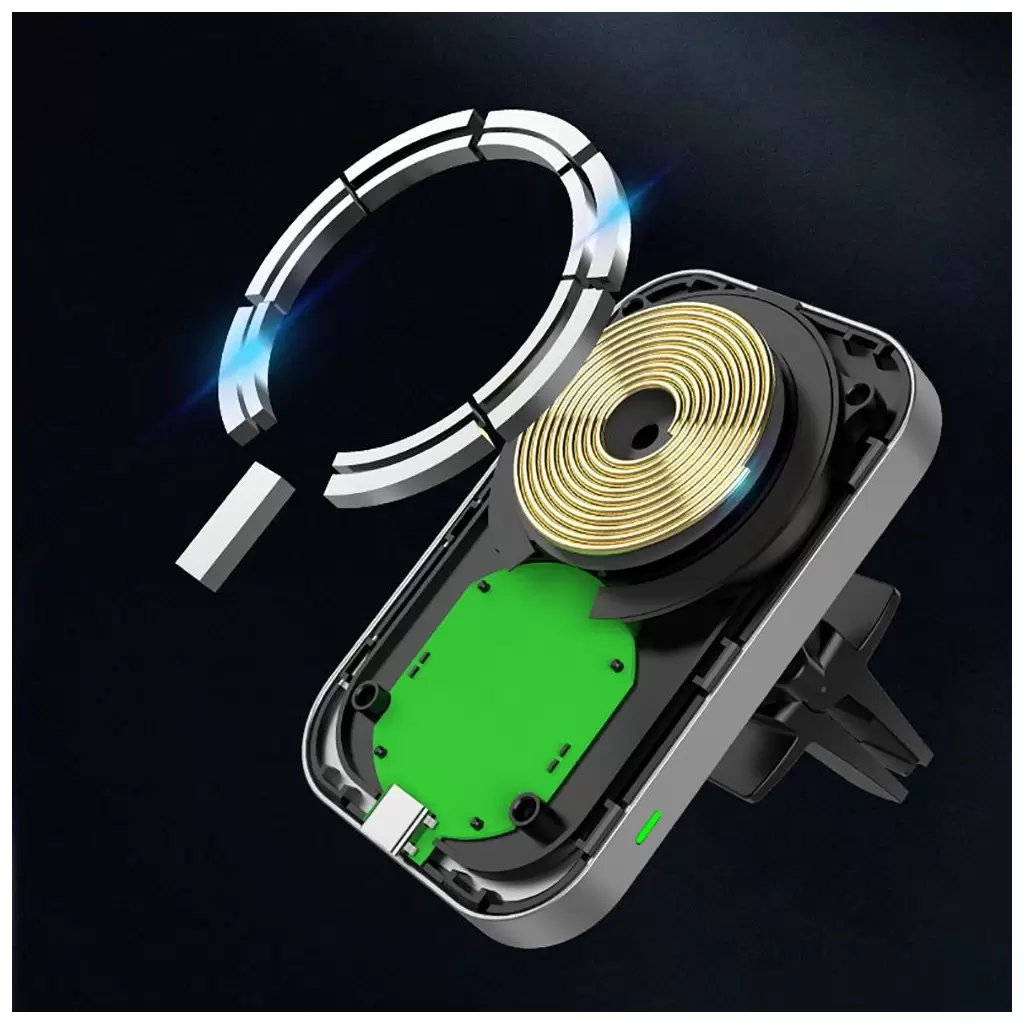 Tech-Protect Magsafe autós tartó QI töltéssel CW19 fekete