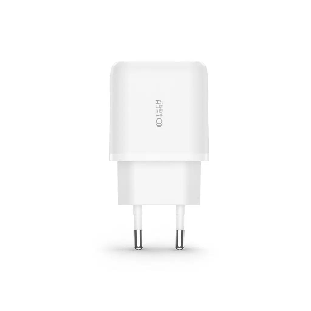 Tech-Protect C20W Hálózati Töltő adapter PD 20W / QC3.0 fehér