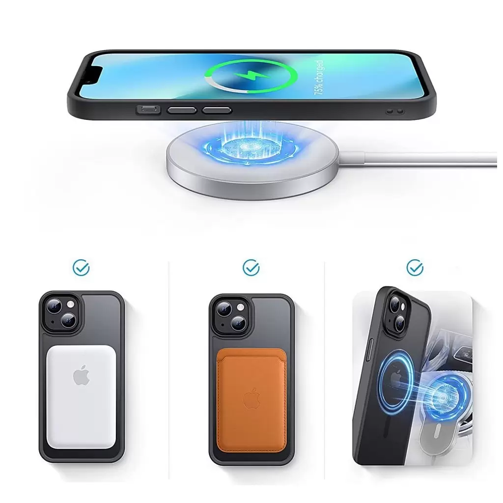 Tech-Protect MAGMAT Magsafe tok átlátszó / fekete Apple iPhone 14 Pro Max készülékhez 925504