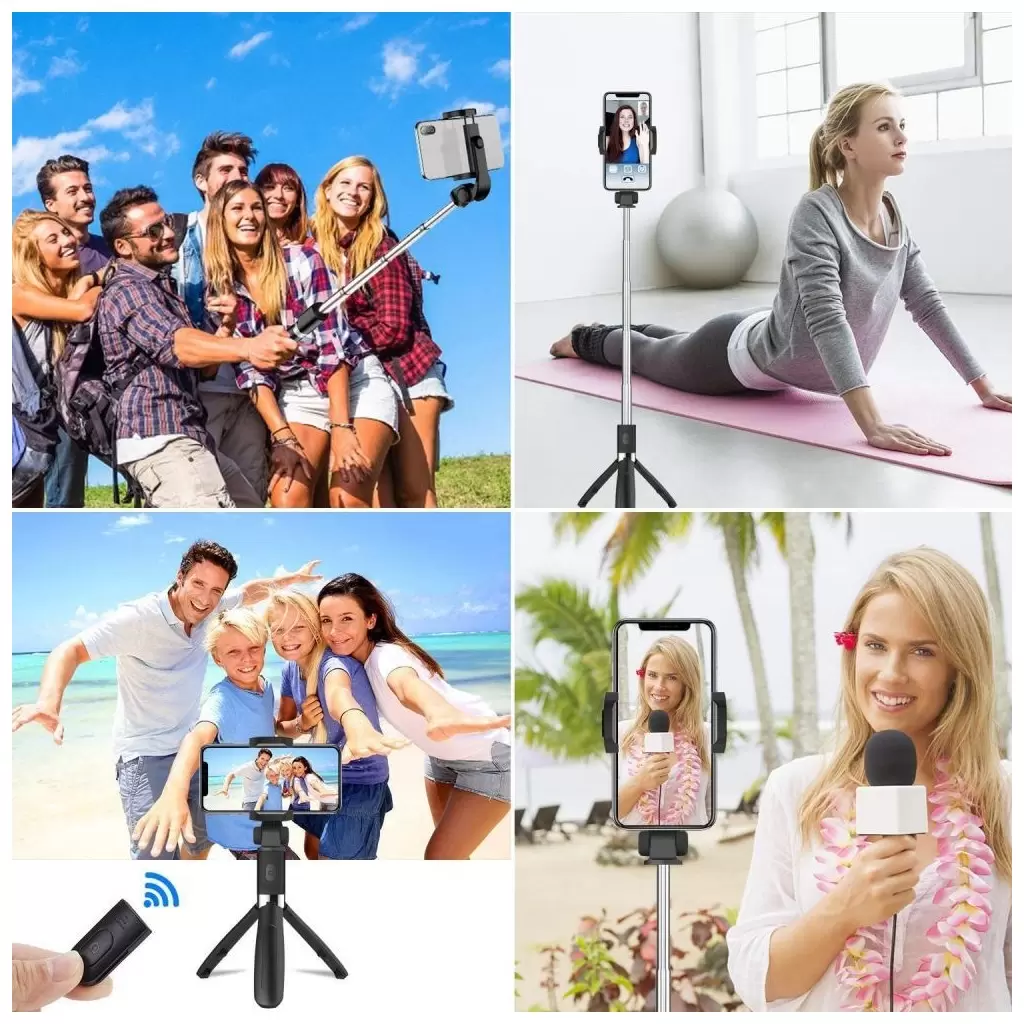 Tech-Protect L02S vezetéknélküli Selfiebot Tripod fekete