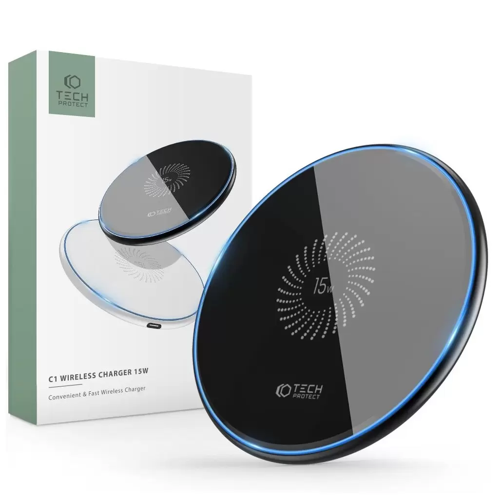 Tech-Protect QI töltő C1 fekete 15W Tech-Protect QI töltő C1 fekete 15W