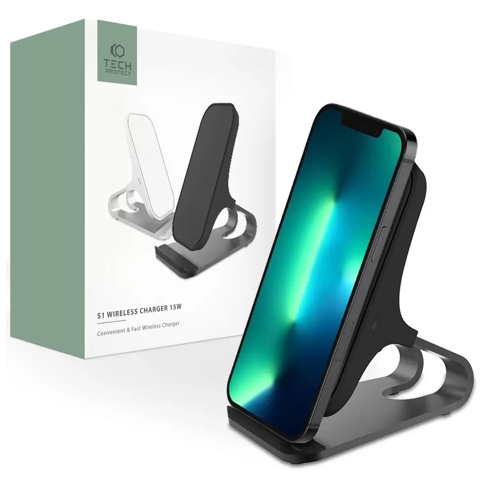 Tech-Protect QI töltő S1 fekete 15W Tech-Protect QI töltő S1 fekete 15W