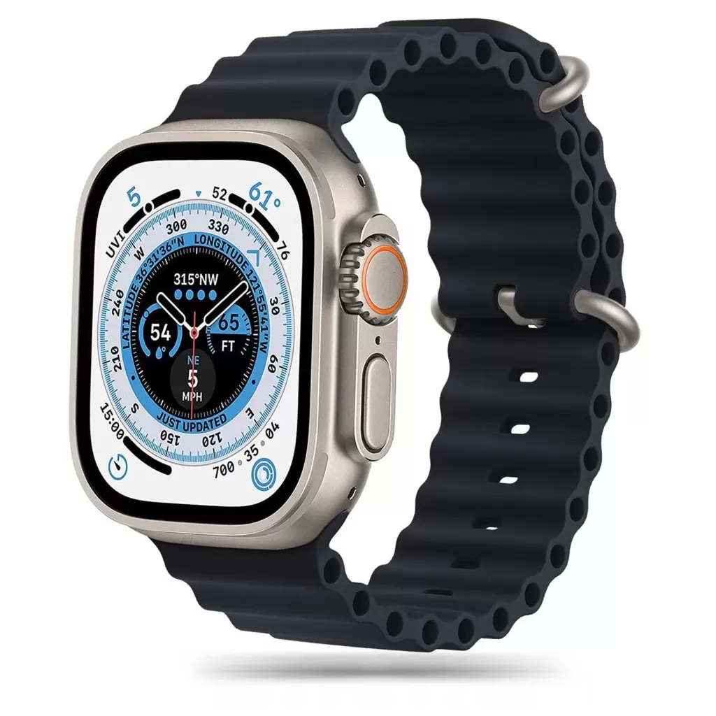 Tech-Protect ICONBAND PRO / ÓCEÁN óraszíj fekete Apple Watch 42mm (S1-S3) / 44mm / 45mm / 46mm / 49mm készülékhez