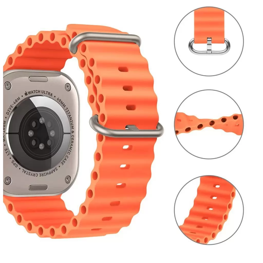 Tech-Protect ICONBAND PRO / ÓCEÁN óraszíj narancs Apple Watch 42mm (S1-S3) / 44mm / 45mm / 46mm / 49mm készülékhez