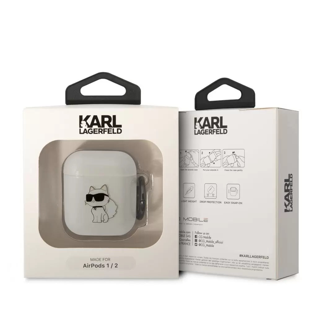 Karl Lagerfeld tok fehér KLA2HNCHTCT Airpods készülékhez