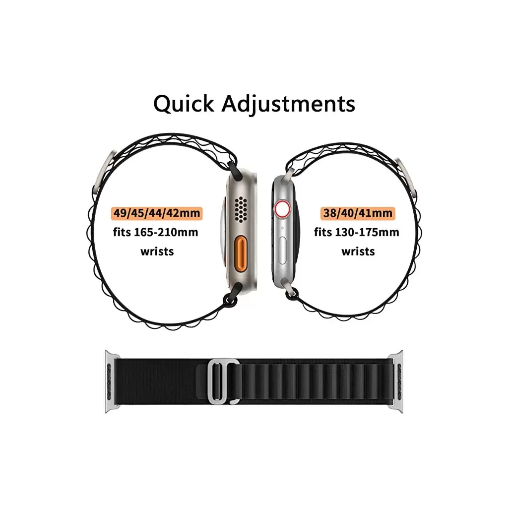 XPRO™ Apple Watch Alpesi szíj fekete Apple Watch 42mm (S1-S3) / 44mm / 45mm / 46mm / 49mm készülékhez