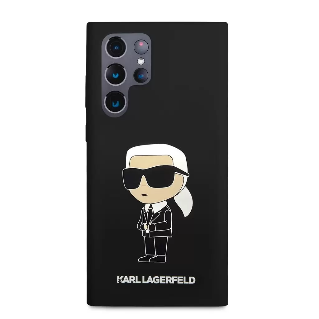 Karl Lagerfeld tok fekete KLHCS23LSNIKBCK Samsung Galaxy S23 Ultra készülékhez