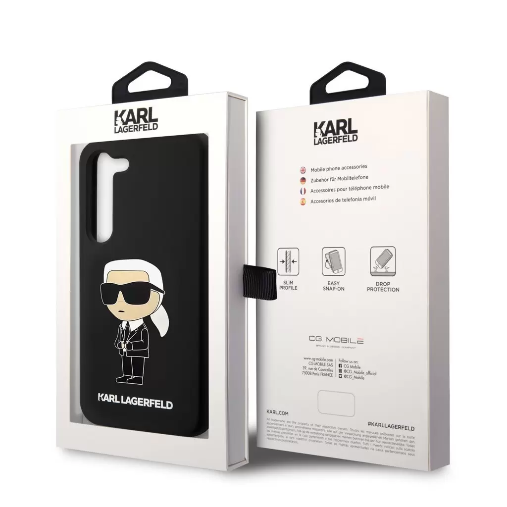 Karl Lagerfeld tok fekete KLHCS23SSNIKBCK Samsung Galaxy S23 készülékhez