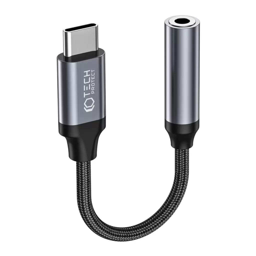 Tech-Protect UltraBoost kábel Type-C to Jack, Black Tech-Protect UltraBoost kábel Type-C to Jack, Black