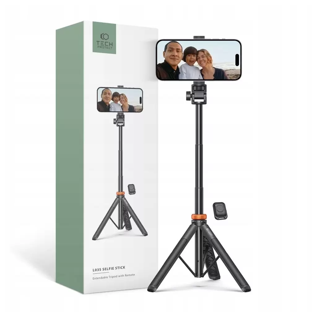 Tech-Protect L03S Vezeték nélküli Selfie bot Tripod Fekete Tech-Protect L03S Vezeték nélküli Selfie bot Tripod Fekete