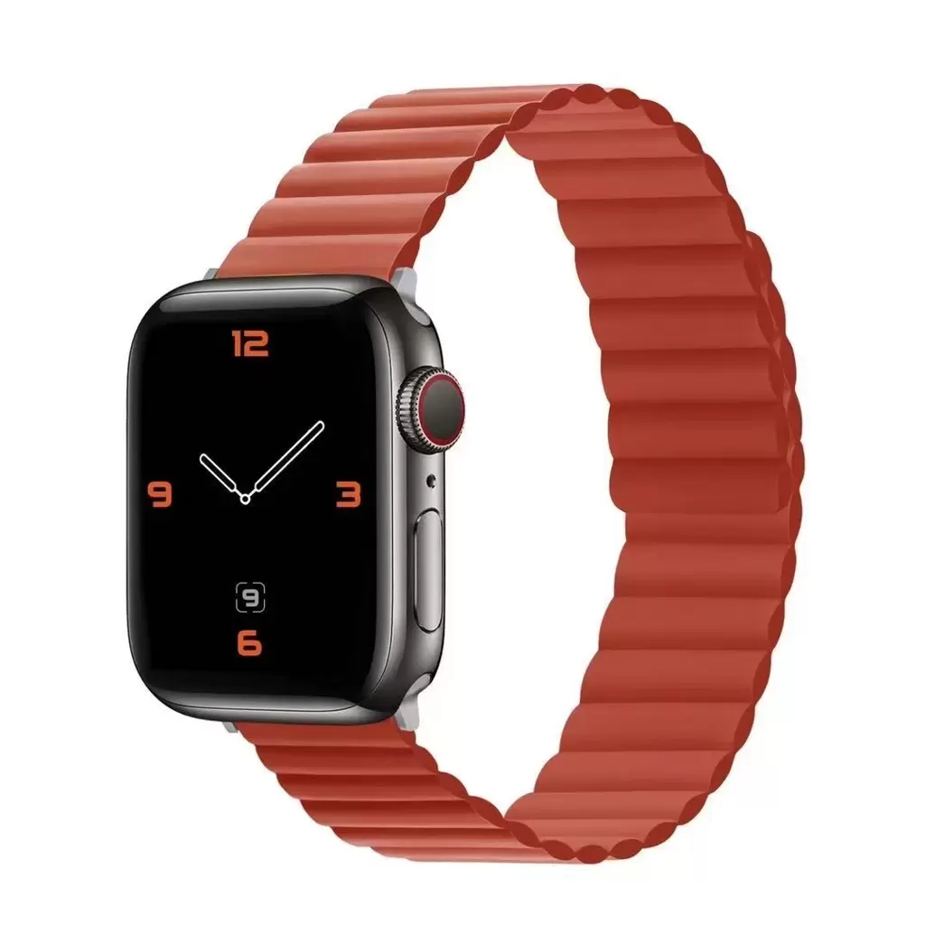 XPRO™ Apple Watch mágneses szilikon szíj piros Apple Watch 42mm (S1-S3) / 44mm / 45mm / 46mm / 49mm készülékhez