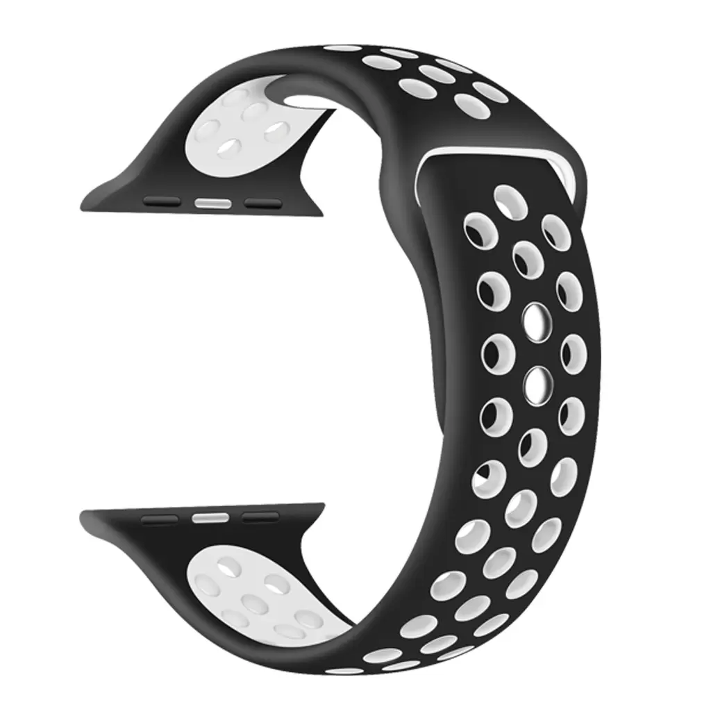 XPRO™ Apple Watch lélegző sport szíj Fekete / Fehér Apple Watch 42mm (S1-S3) / 44mm / 45mm / 46mm / 49mm készülékhez