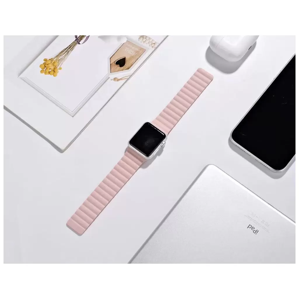XPRO™ Apple Watch mágneses szilikon szíj pink Apple Watch 38mm / 40mm / 41mm / 42mm (S10) készülékhez
