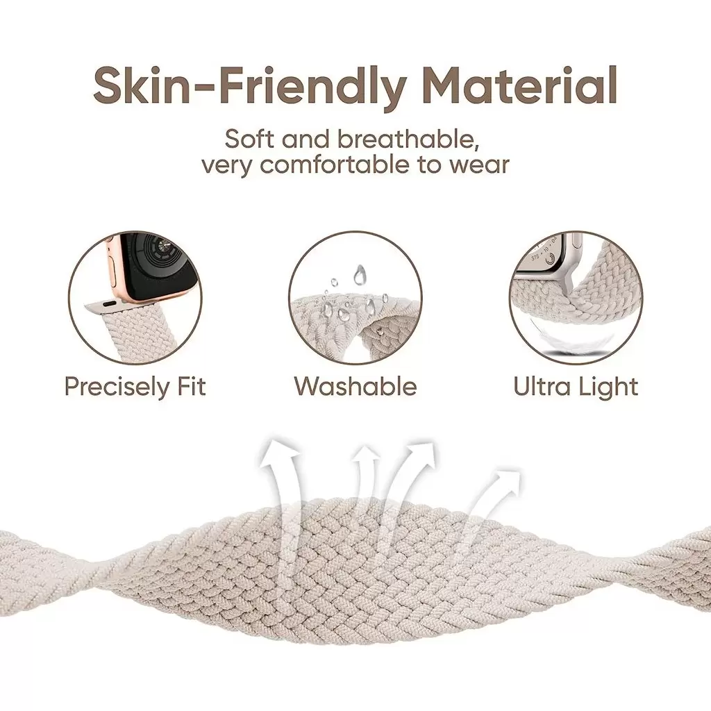 XPRO™ Apple Watch szőtt szövet körpánt Fekete Apple Watch 38mm / 40mm / 41mm / 42mm (S10) készülékhez