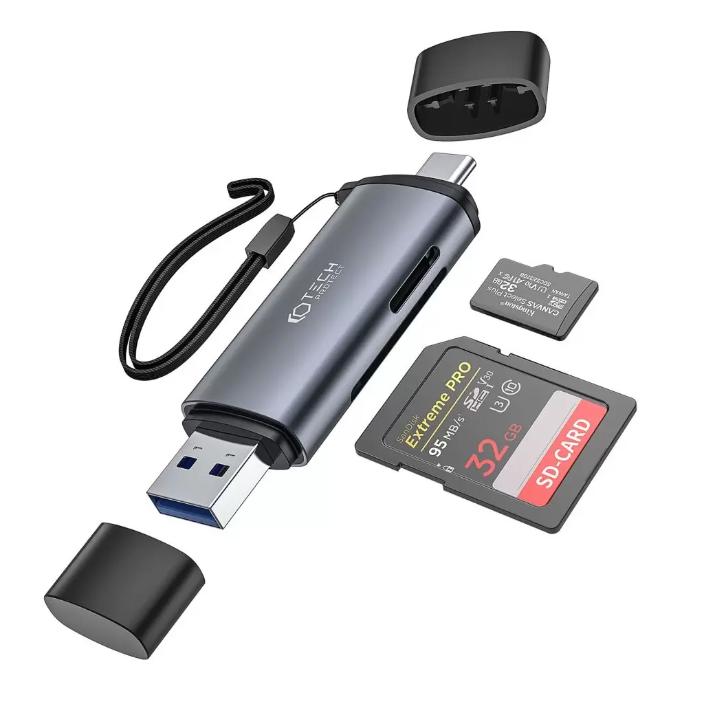 Tech-Protect Ultraboost Kártyaolvasó 4in1 SD, Micro SD, szürke Tech-Protect Ultraboost Kártyaolvasó 4in1 SD, Micro SD, szürke