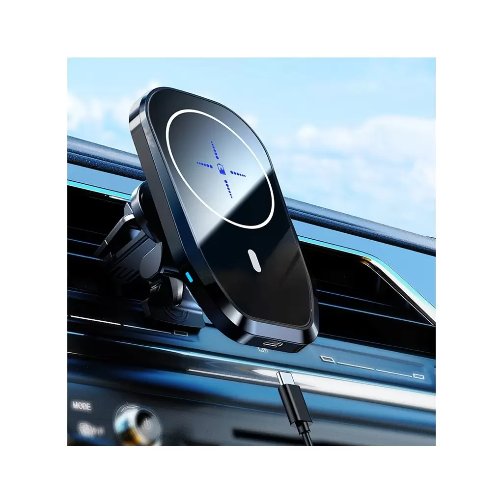 XPRO™ Autós tartó szellőzőrácsba QI Magsafe 15W töltéssel Fekete