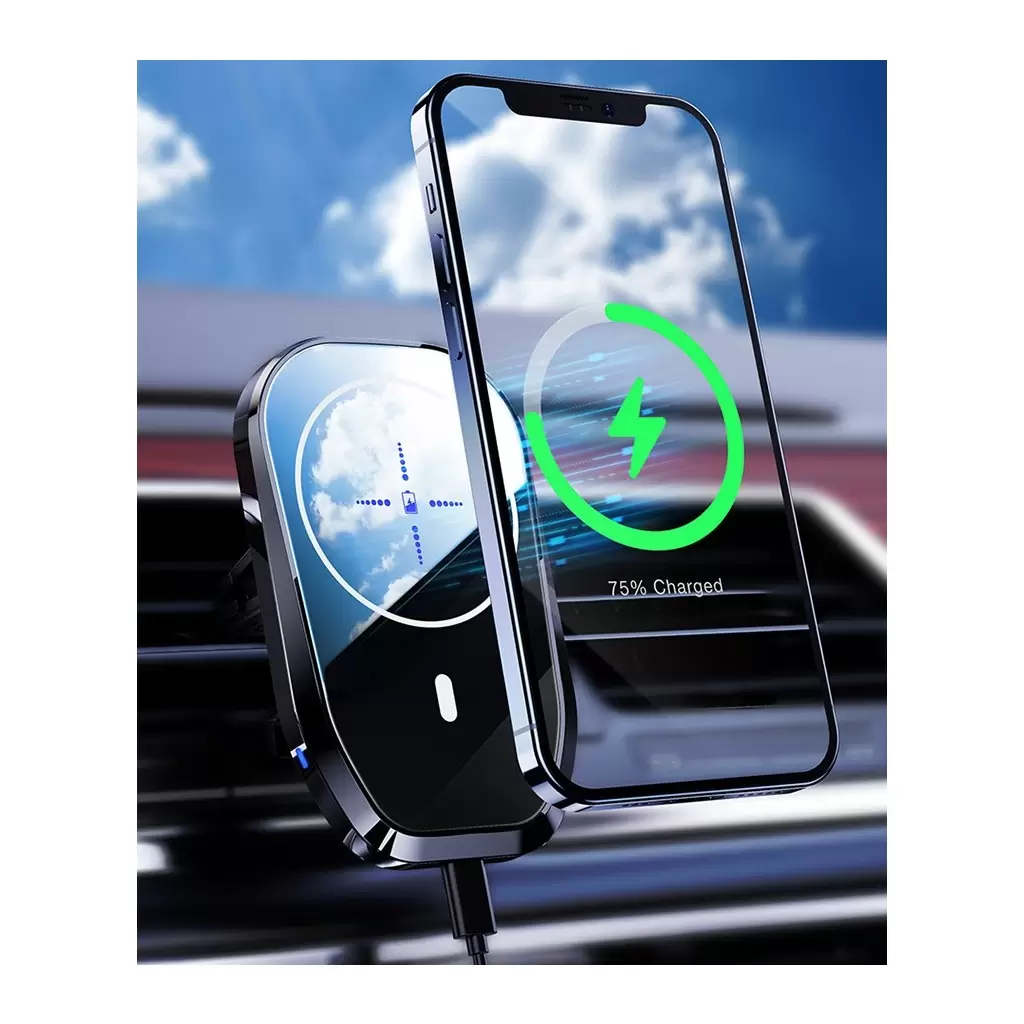 XPRO™ Autós tartó szellőzőrácsba QI Magsafe 15W töltéssel Fekete