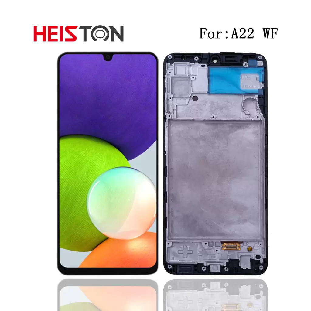 Heiston OLED Fekete kijelző kerettel Samsung Galaxy A22 4G készülékhez Heiston OLED Fekete kijelző kerettel Samsung Galaxy A22 4G készülékhez
