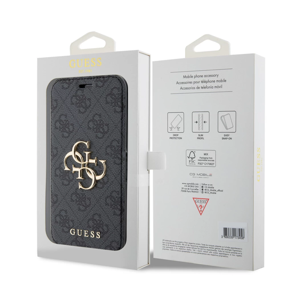 Guess Flip tok szürke GUBKP15S4GMGGR Apple iPhone 15 készülékhez