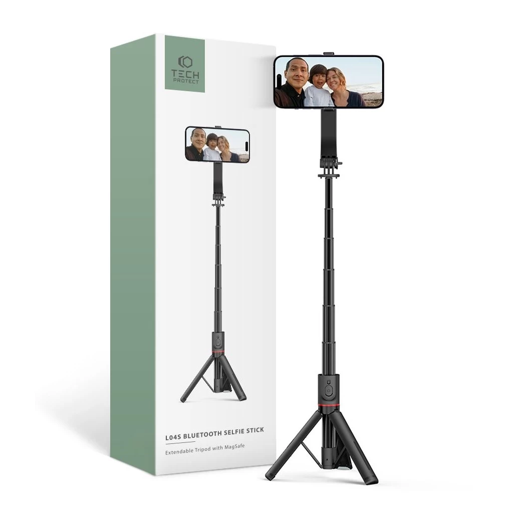 Tech-Protect L04S MagSafe Vezeték nélküli Selfie bot Tripod Fekete Tech-Protect L04S MagSafe Vezeték nélküli Selfie bot Tripod Fekete