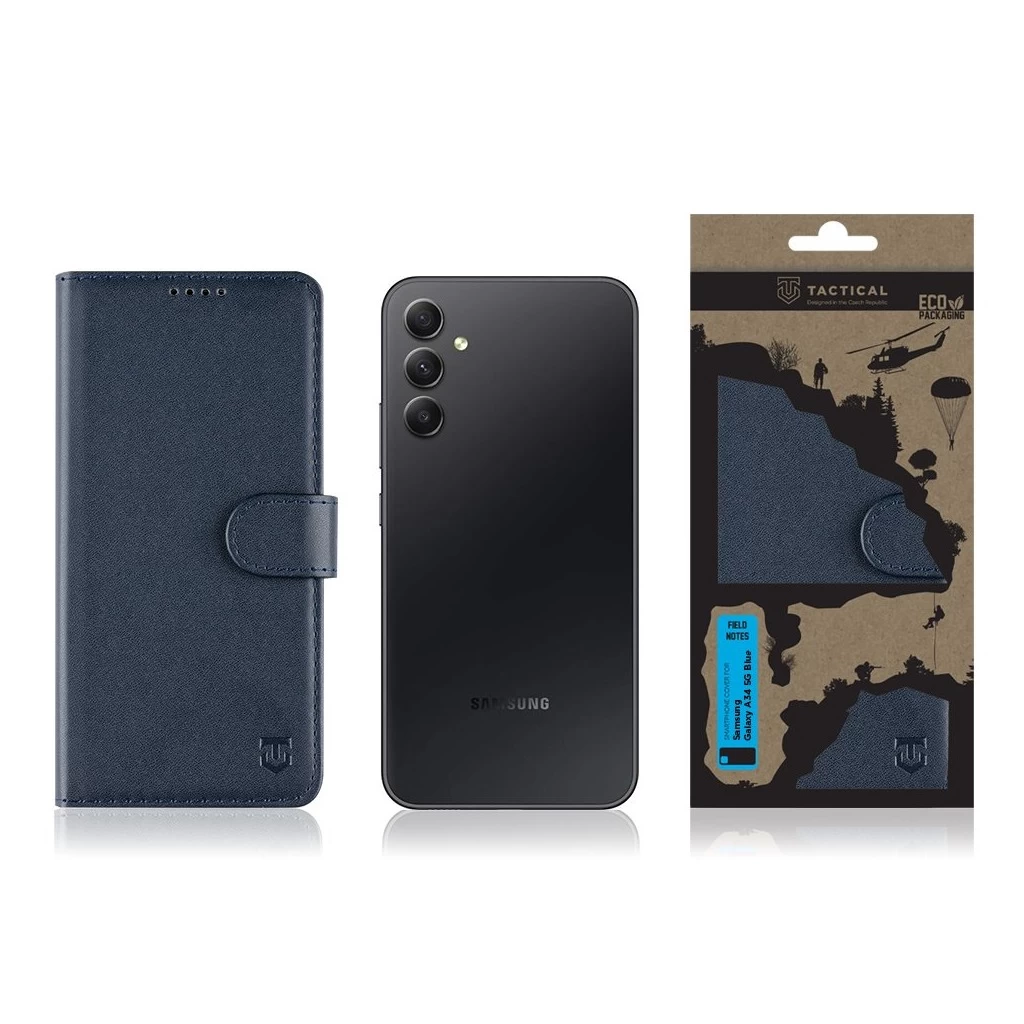 Tactical Field Notes kék Flip tok Samsung Galaxy A34 5G készülékhez