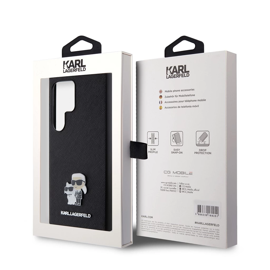 Karl Lagerfeld tok fekete KLHCS24LPSAKCMPK Samsung Galaxy S24 Ultra készülékhez