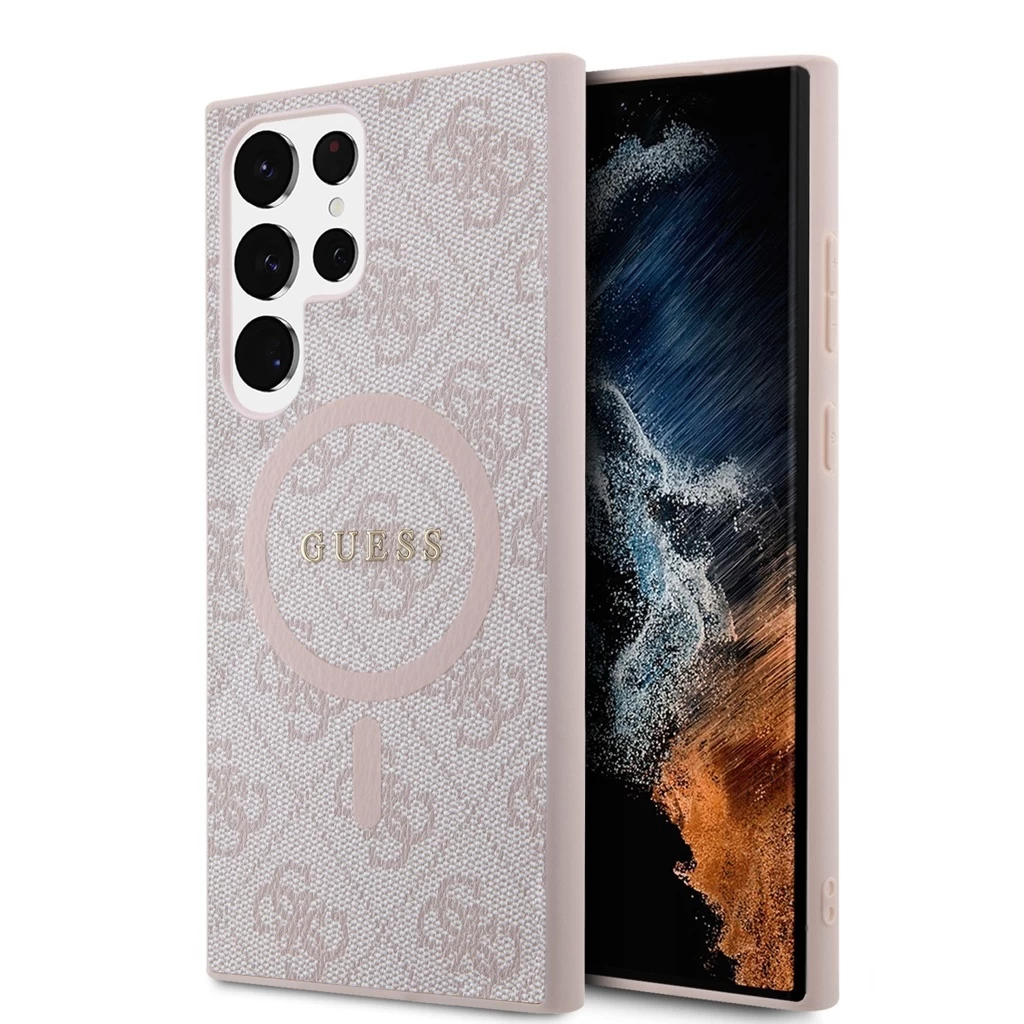 Guess MagSafe tok rózsaszín GUHMS24LG4GFRP Samsung Galaxy S24 Ultra készülékhez