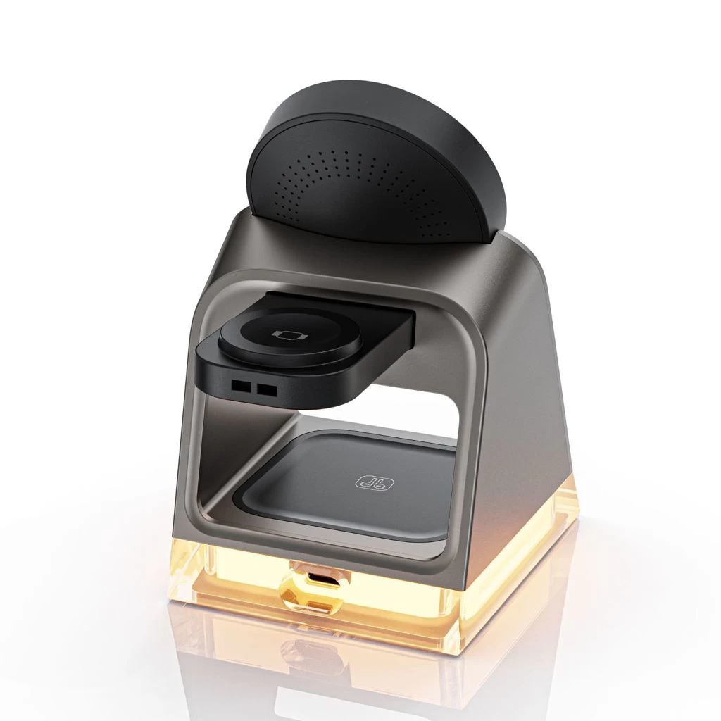 3in1 QI magnetic Crystal light charger 15W Black