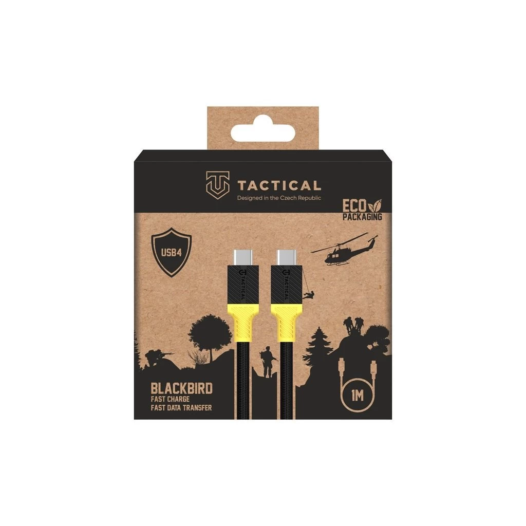 Tactical Blackbird USB-C/USB-C 4.0 fekete kábel 1M 240W 40Gbps