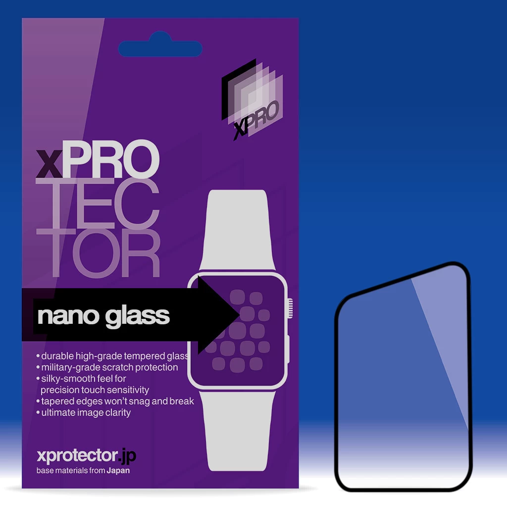 XPRO™ Nano Glass kijelzővédő fekete kerettel Apple Watch 45mm készülékhez XPRO™ Nano Glass kijelzővédő fekete kerettel Apple Watch 45mm készülékhez
