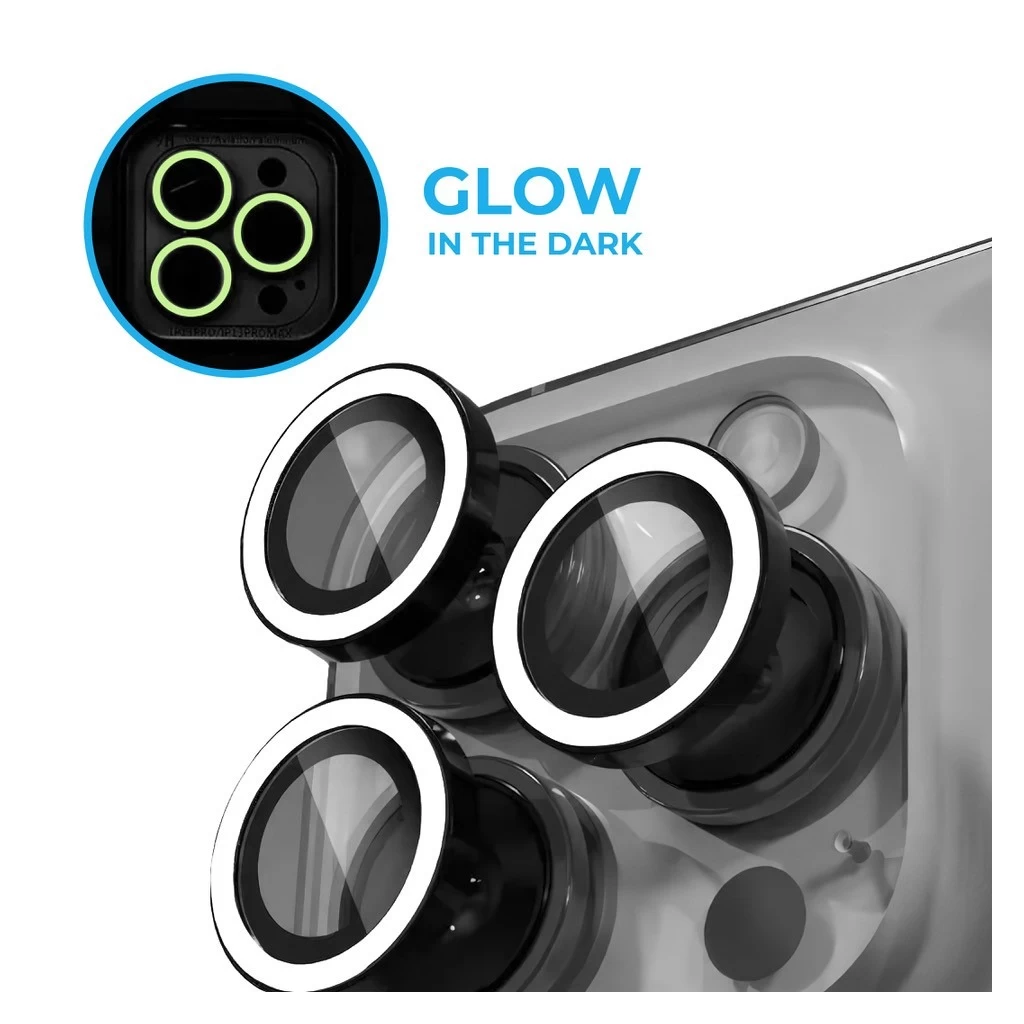 XPRO™ Luminous Prémium Kameravédő Üveg Apple iPhone 15 Pro / Apple iPhone 15 Pro Max készülékhez – Fehér