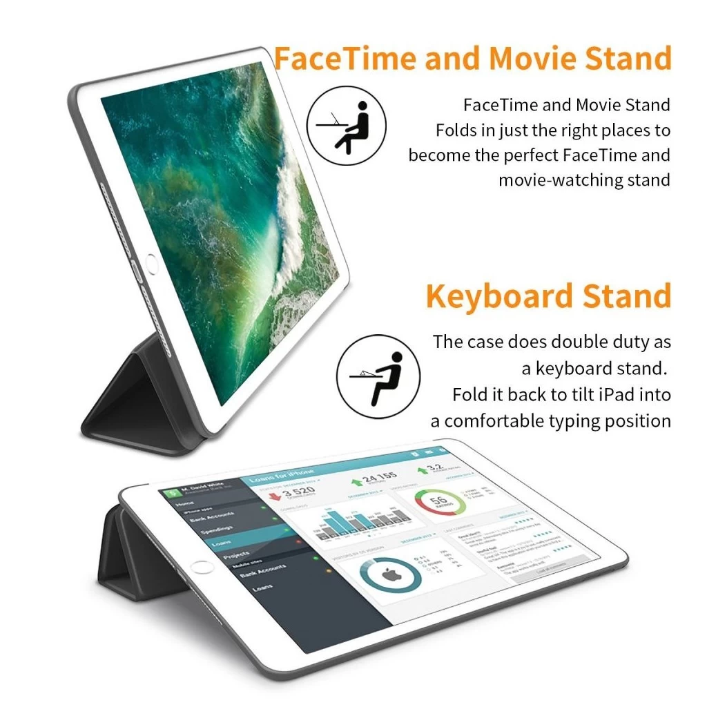 Tech-Protect Smartcase Apple iPad 9,7″ (2017-) készülékhez Fekete