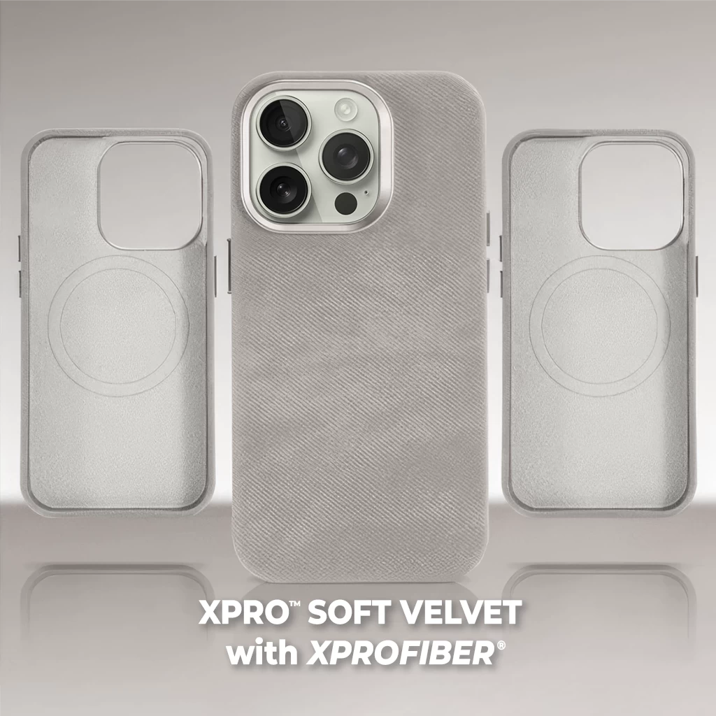 XPRO™ Soft Velvet Magsafe tok Apple iPhone 15 készülékhez – Szürke