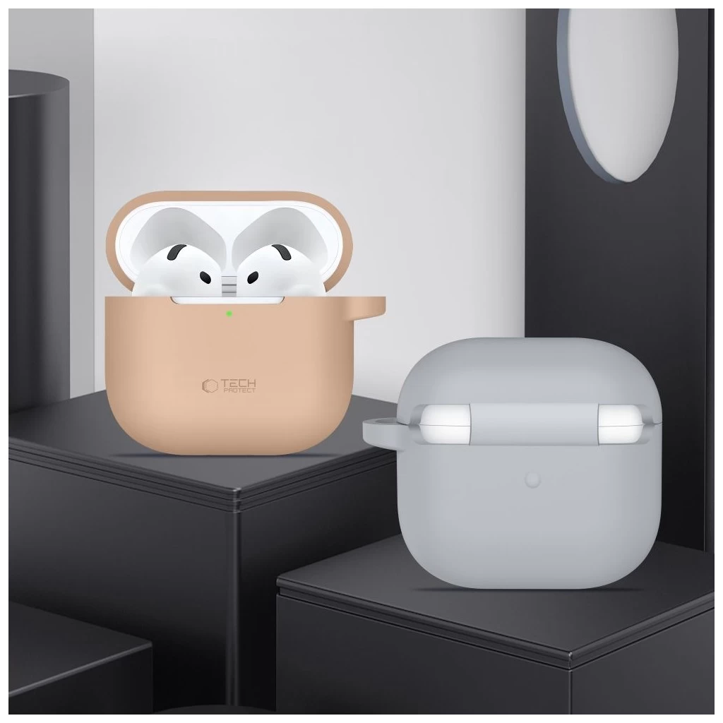 Tech-Protect Silicone Hook tok Apple AirPods 4 készülékhez Caffe Latte