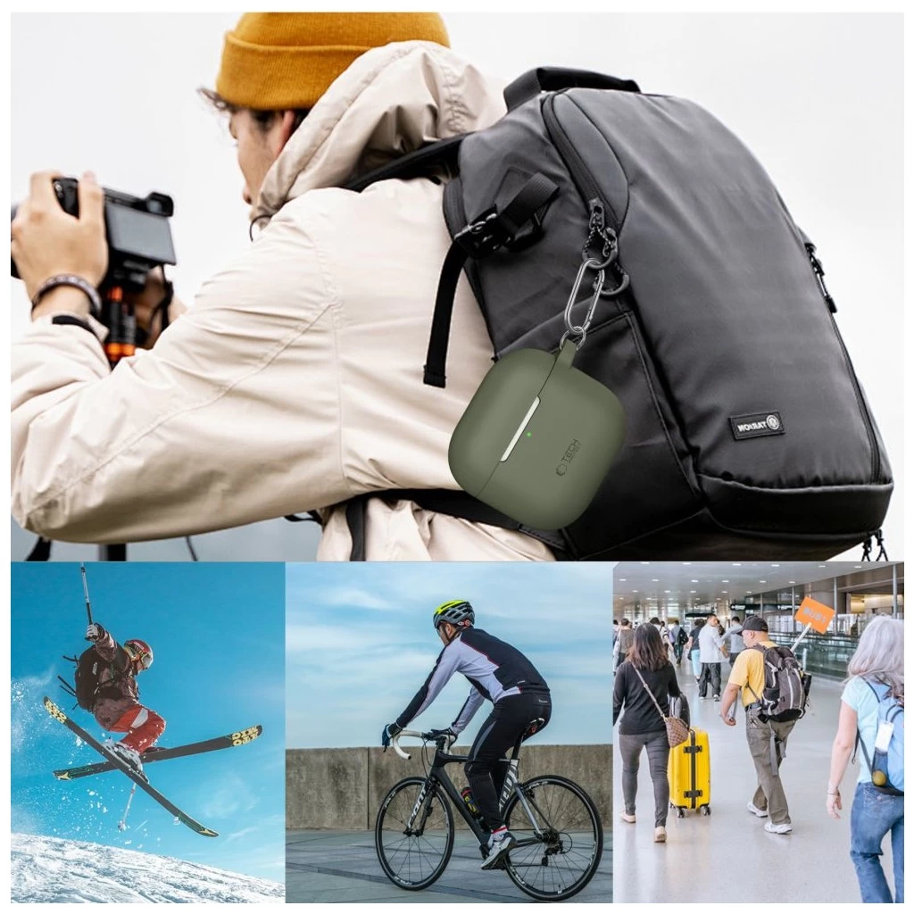 Tech-Protect Silicone Hook tok Apple AirPods 4 készülékhez Caffe Latte