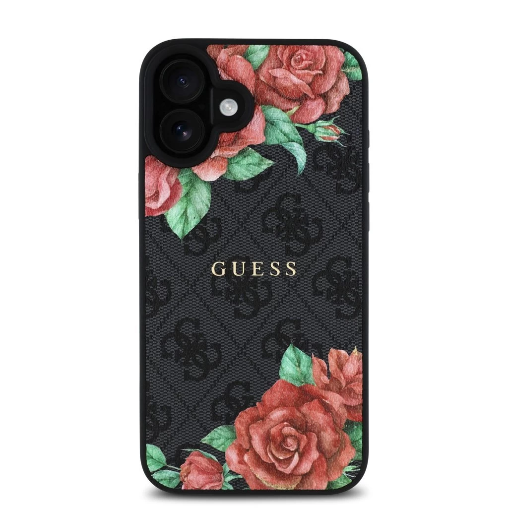 Guess tok fekete/virágmintás GUHMP16SP4ROPEMCK Apple iPhone 16 készülékhez