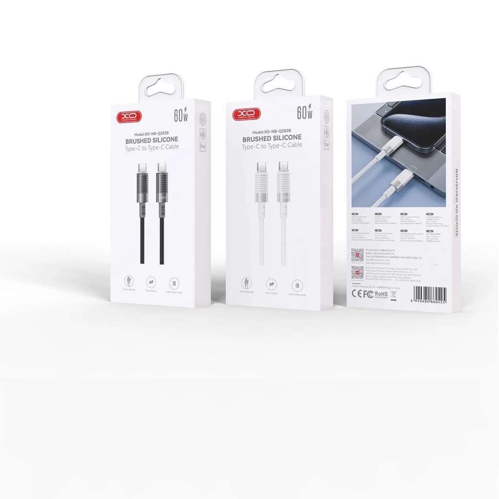 XO NB-Q282B kábel USB-C / USB-C 1M 60W fekete