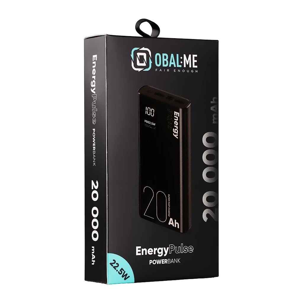 OBAL:ME EnergyPulse 20000mAh Powerbank 22,5W fekete