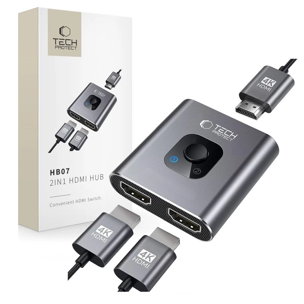 Tech-Protect szürke HB07 HUB 2in1 HDMI 4K Adapter Tech-Protect szürke HB07 HUB 2in1 HDMI 4K Adapter