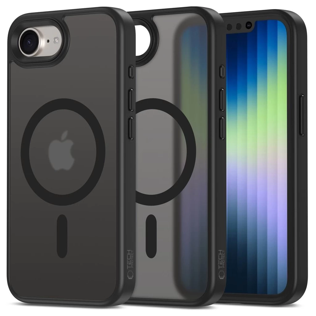 Tech-Protect MAGMAT MAGSAFE tok fekete/átlászó Apple iPhone 16e készülékhez