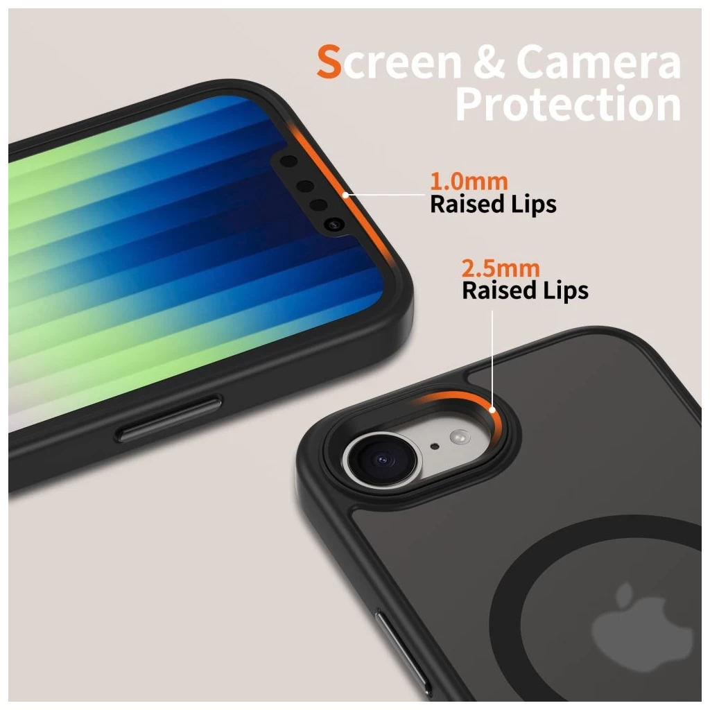 Tech-Protect MAGMAT MAGSAFE tok fekete/átlászó Apple iPhone 16e készülékhez