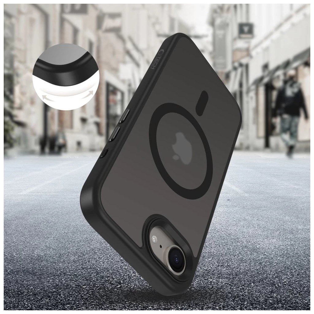 Tech-Protect MAGMAT MAGSAFE tok fekete/átlászó Apple iPhone 16e készülékhez