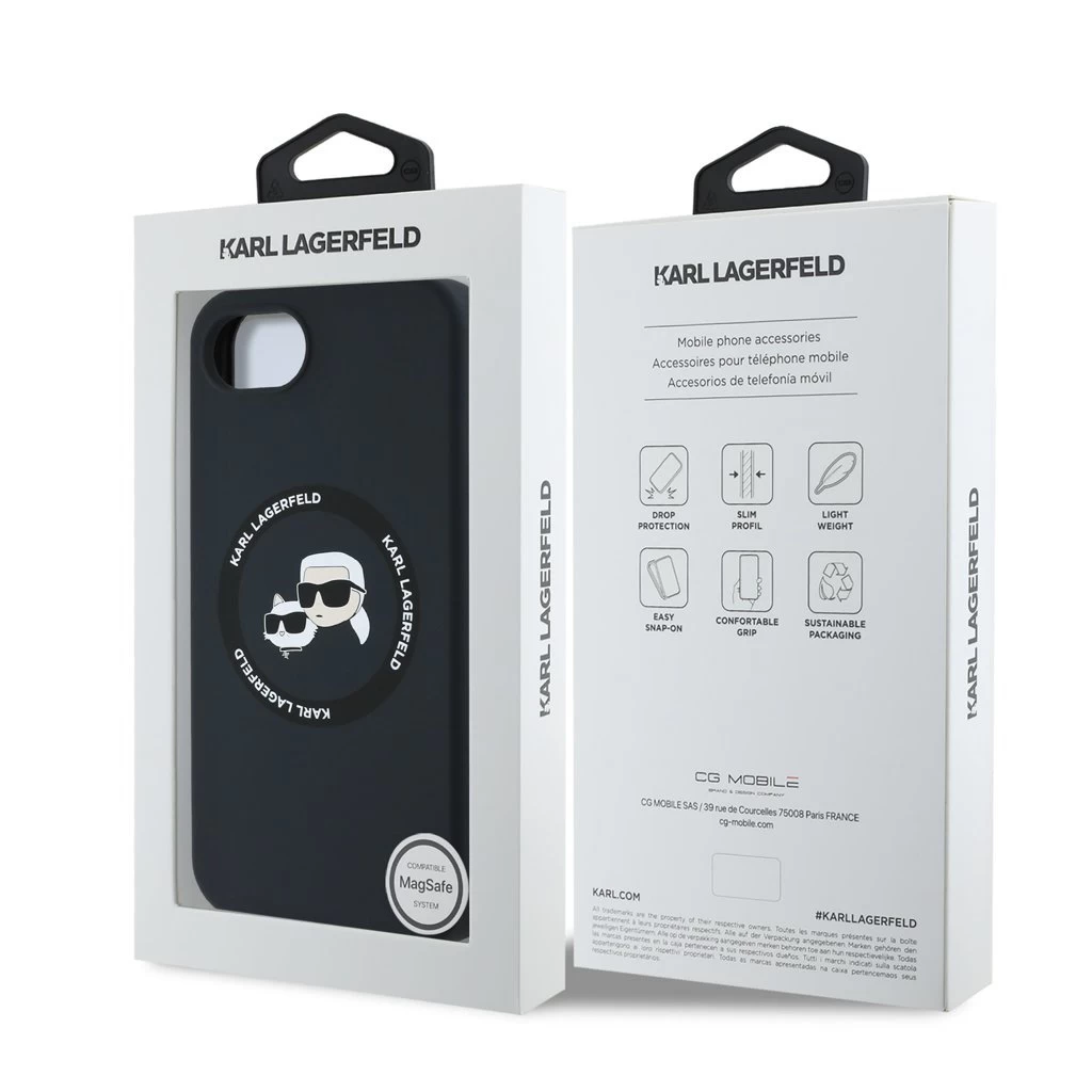 Karl Lagerfeld MagSafe tok fekete KLHMPSE4SKCHTCK Apple Iphone 16e készülékhez