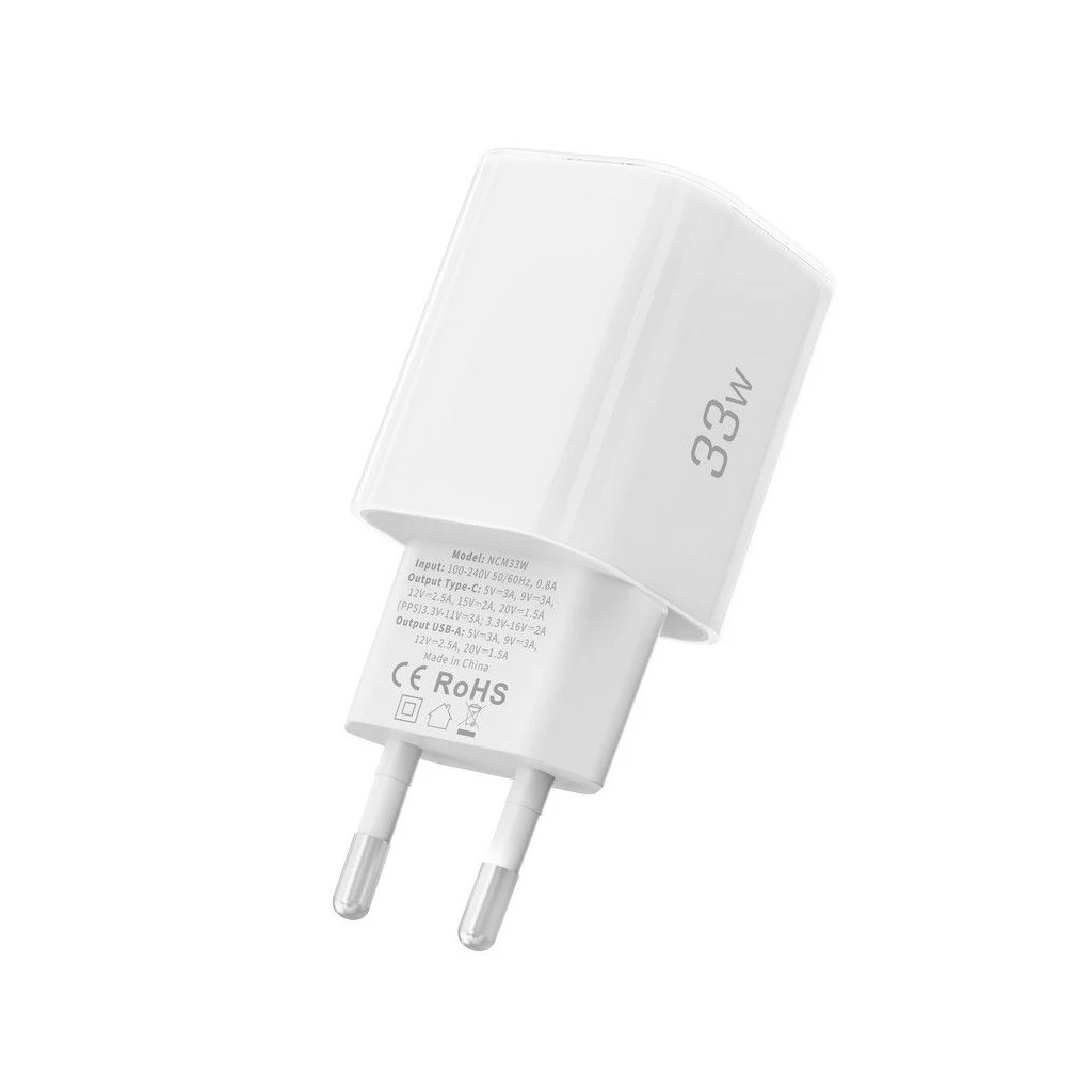 Tech-Protect NCM33W Hálózati Töltő adapter PD 33W / QC3.0 fehér