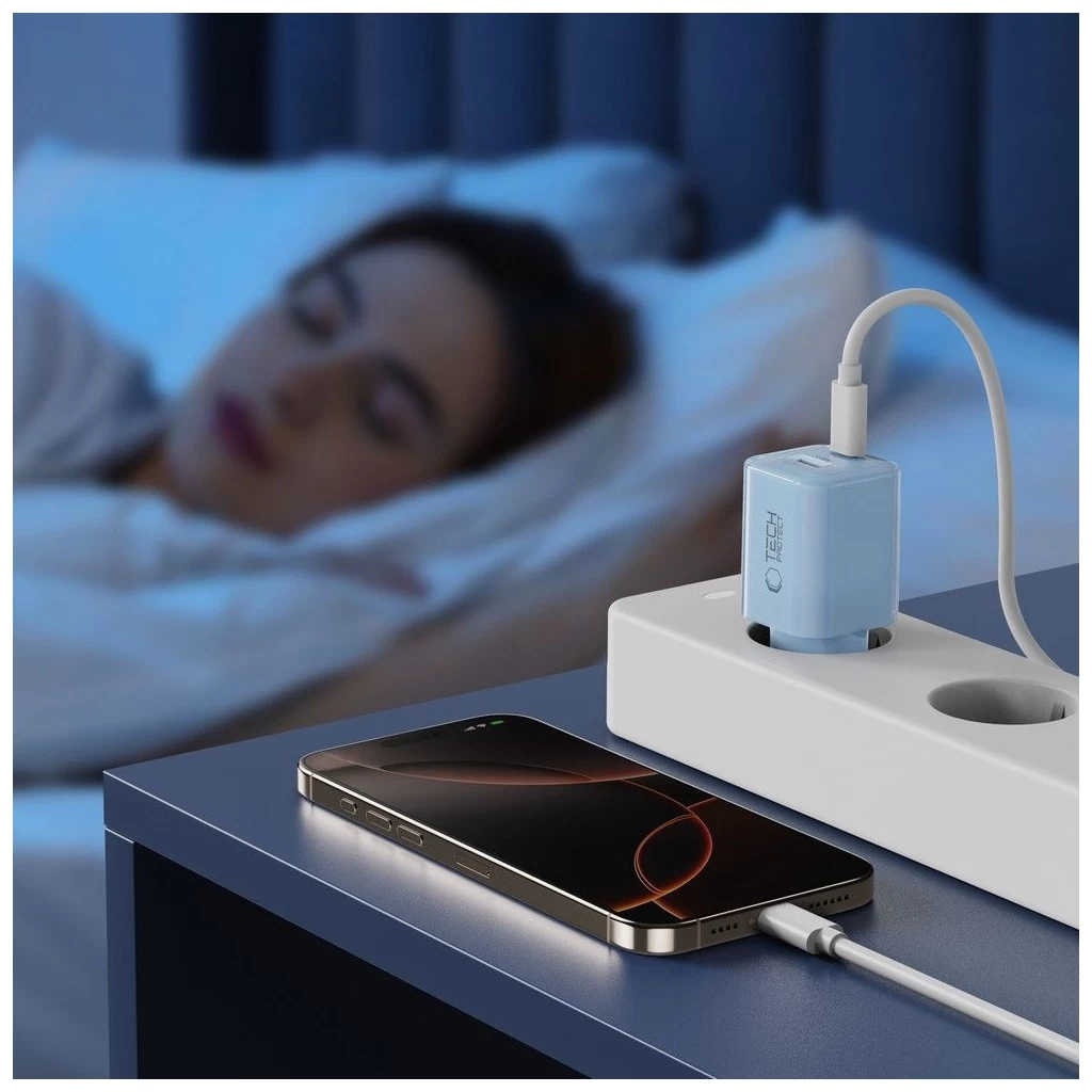 Tech-Protect NCM33W Hálózati Töltő adapter PD 33W / QC3.0 kék