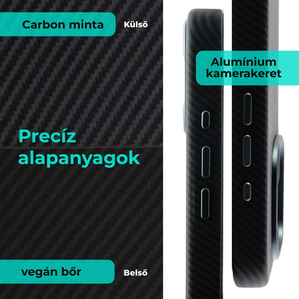 XPRO™ CarbonSkin MagSafe fekete tok Apple iPhone 13 Pro készülékhez
