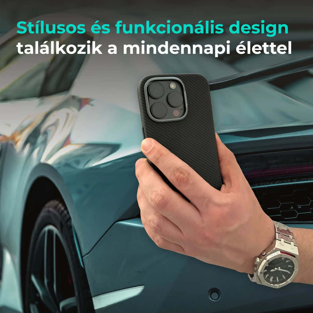 XPRO™ CarbonSkin MagSafe fekete tok Apple iPhone 14 Pro Max készülékhez