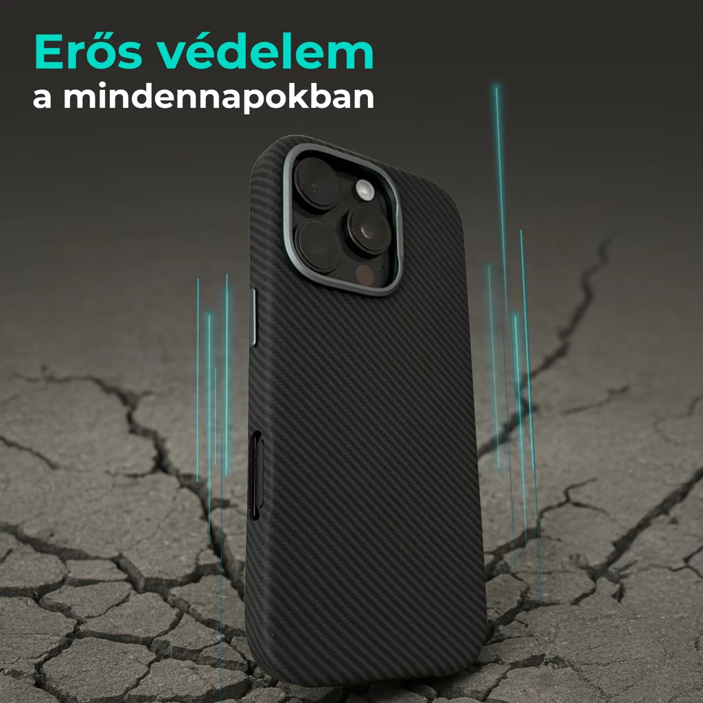 XPRO™ CarbonSkin MagSafe fekete tok Apple iPhone 16 Pro készülékhez